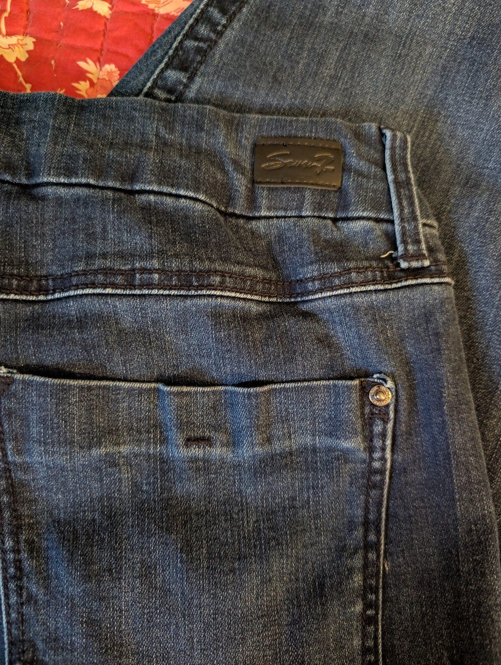 Seven7 Tummyless High Rise Jeans, 16, Straight Leg, Dark Blue, 33" Inseam, NWOT - Picture 8 of 9